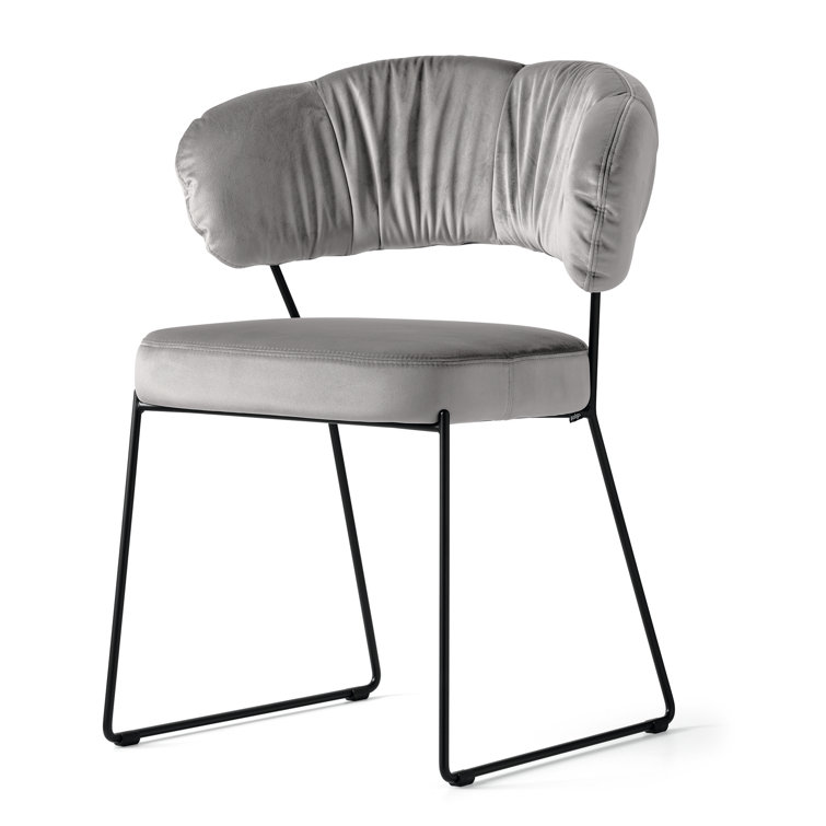 Calligaris Quadrotta Upholstered Chair with Metal Frame and Plush Back